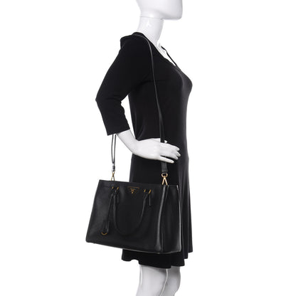 Prada Saffiano Lux Medium Tote Black 2 of 12