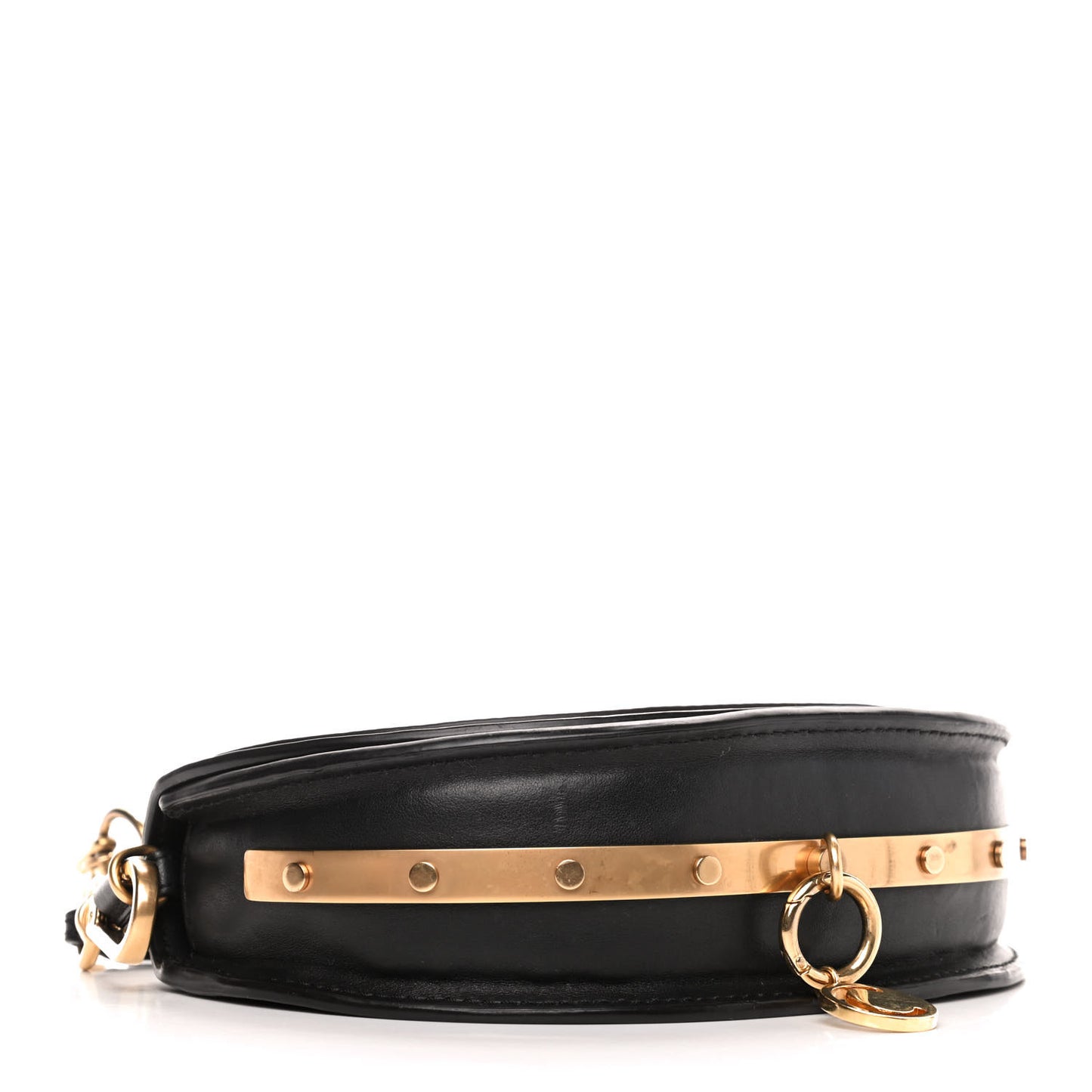 Calfskin Small Nile Bracelet Minaudiere Bag Black