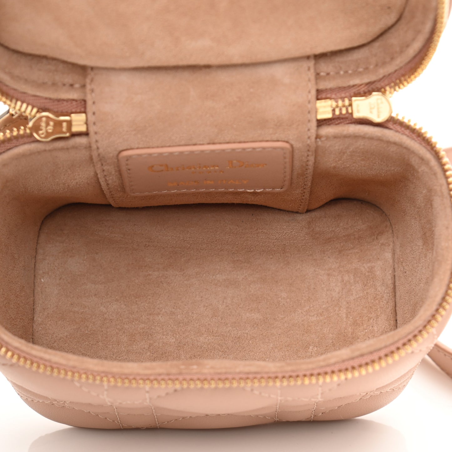 Lambskin Cannage Micro Vanity Case Rose Des Vents