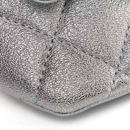 Chanel Metallic Lambskin Quilted Glasses Case With Chain Silver 10 of 14