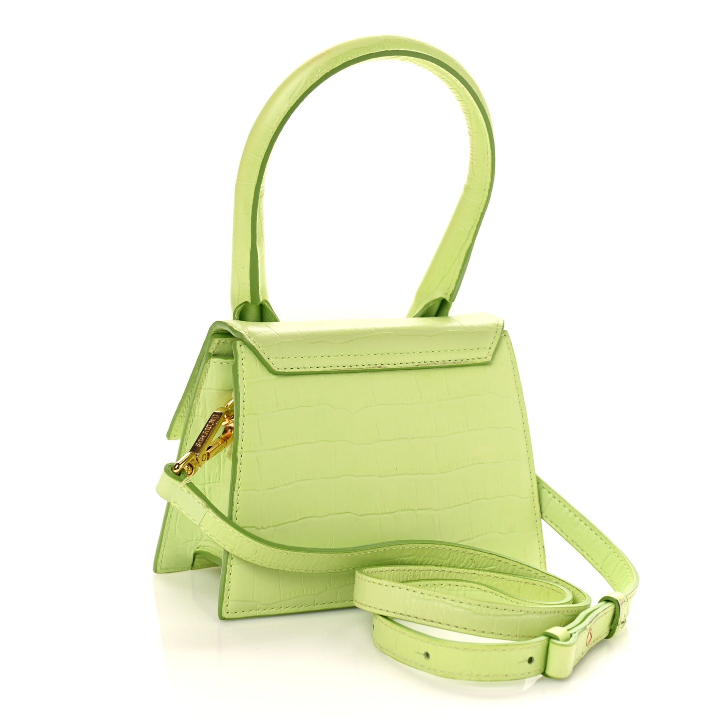 Calfskin Crocodile Embossed Le Chiquito Moyen Light Green