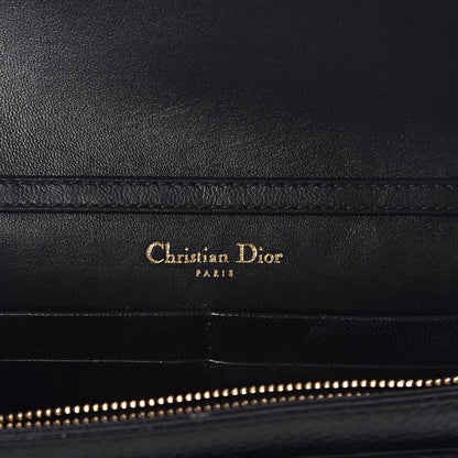 Christian Dior Grained Calfskin Diorama Wallet on Chain Pouch Black 6 of 9