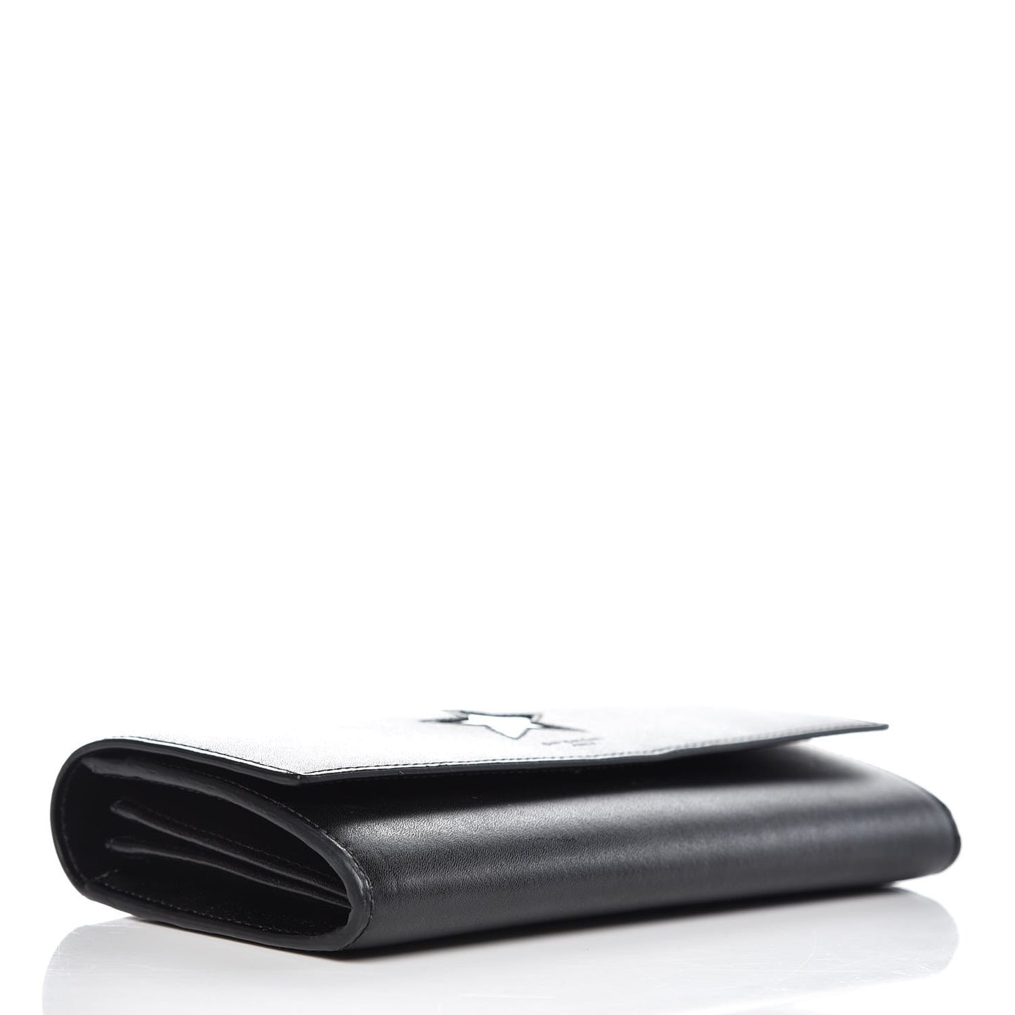 Calfskin Star Pandora Continental Wallet Black Silver