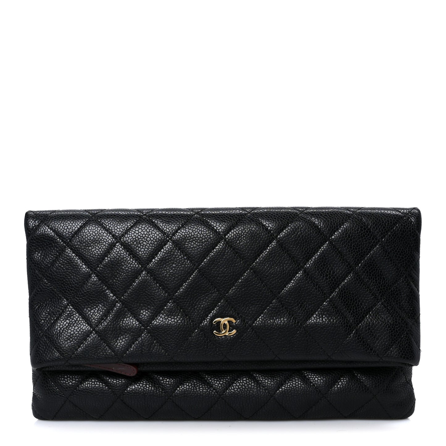 Caviar Quilted CC Beauty Clutch Black