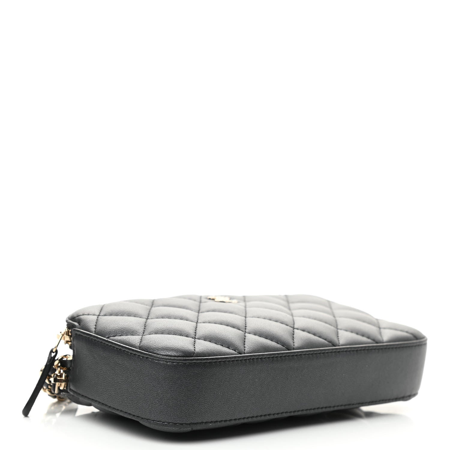 Chanel Iridescent Lambskin Quilted Pearl Clutch With Chain Black 4 of 13