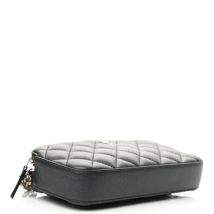Chanel Iridescent Lambskin Quilted Pearl Clutch With Chain Black 4 of 13