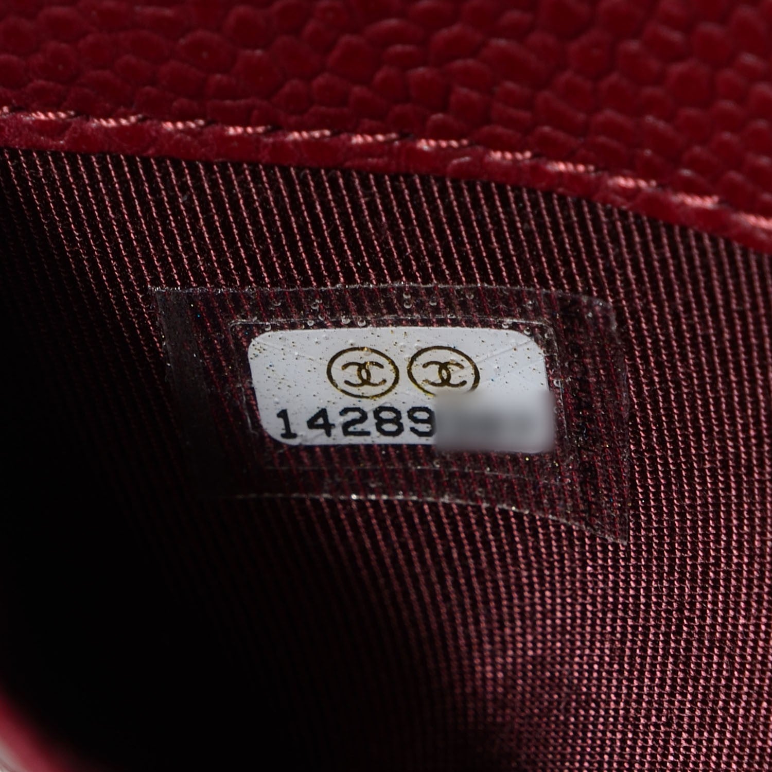 Chanel Caviar Quilted Yen Wallet Dark Red 9 of 9