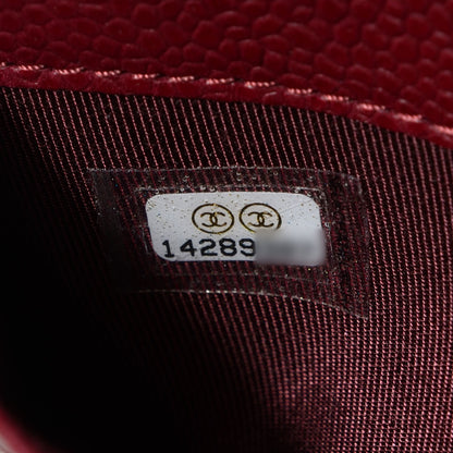 Chanel Caviar Quilted Yen Wallet Dark Red 9 of 9