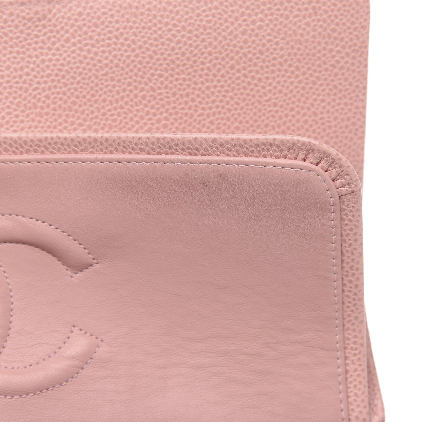 Caviar Quilted Small Double Flap Pink