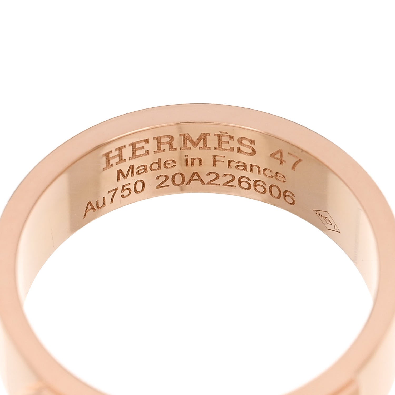 Hermes 18K Rose Gold Diamond PM Kelly Ring 47 4 4 of 5