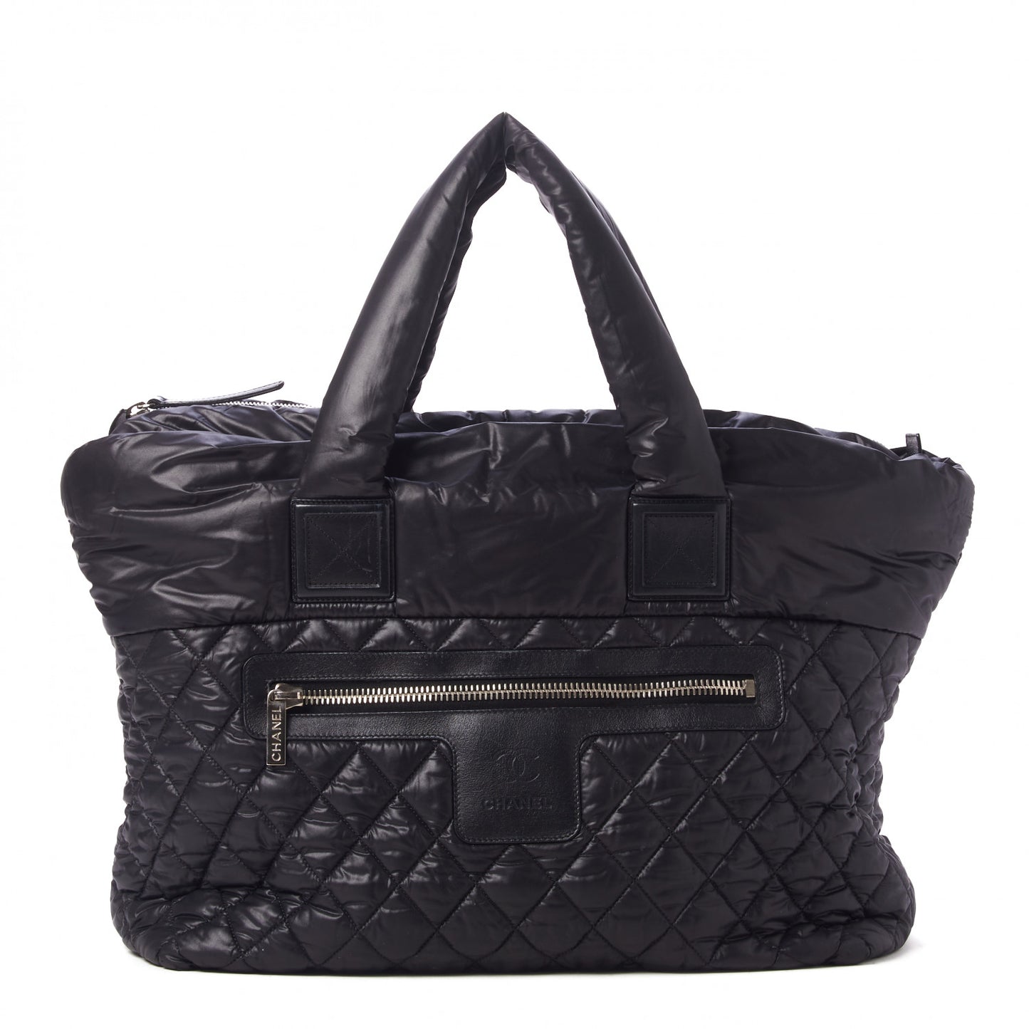 Nylon Quilted Large Coco Cocoon Tote Black