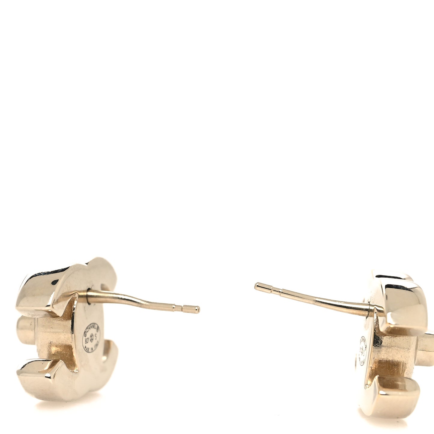 Metal CC Turnlock Earrings Gold