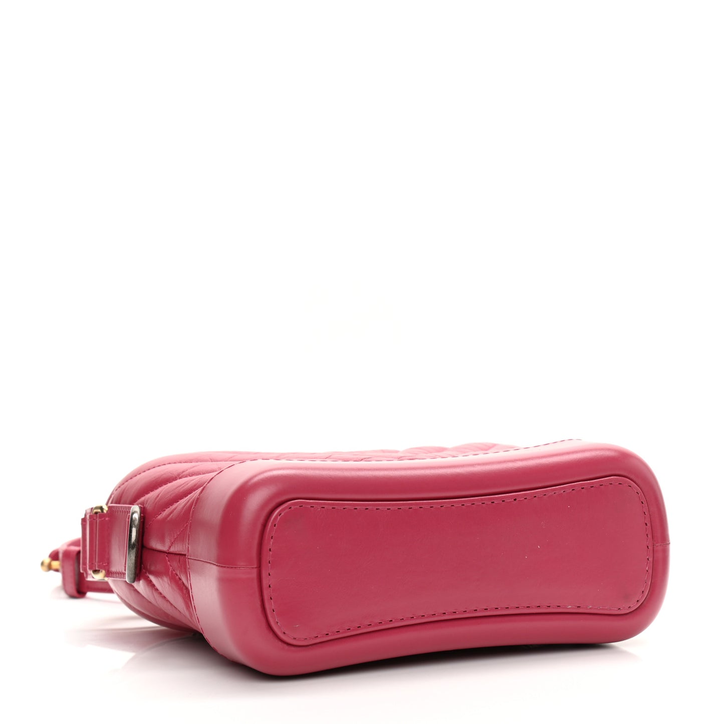 Aged Calfskin Chevron Quilted Small Gabrielle Hobo Dark Pink