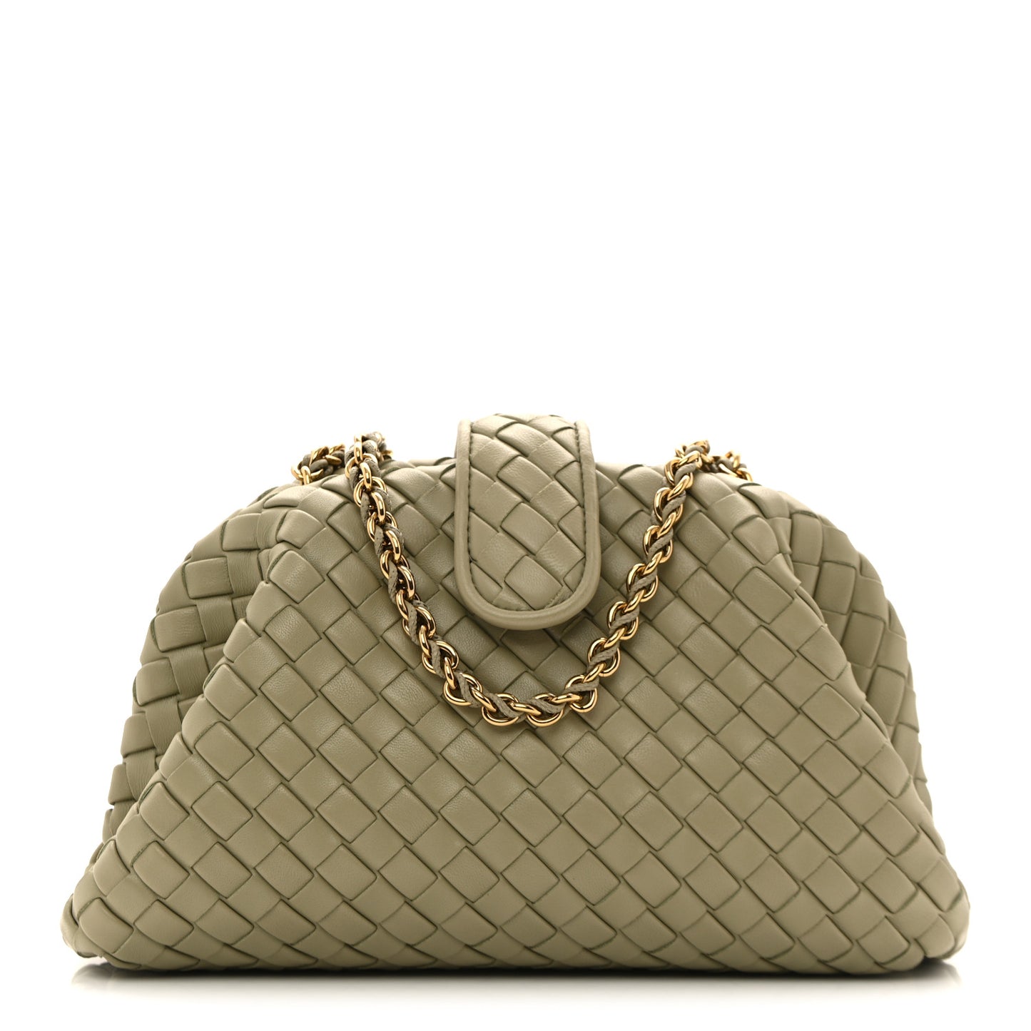 Nappa Intrecciato Small The Lauren 1980 Clutch With Chain Travertine
