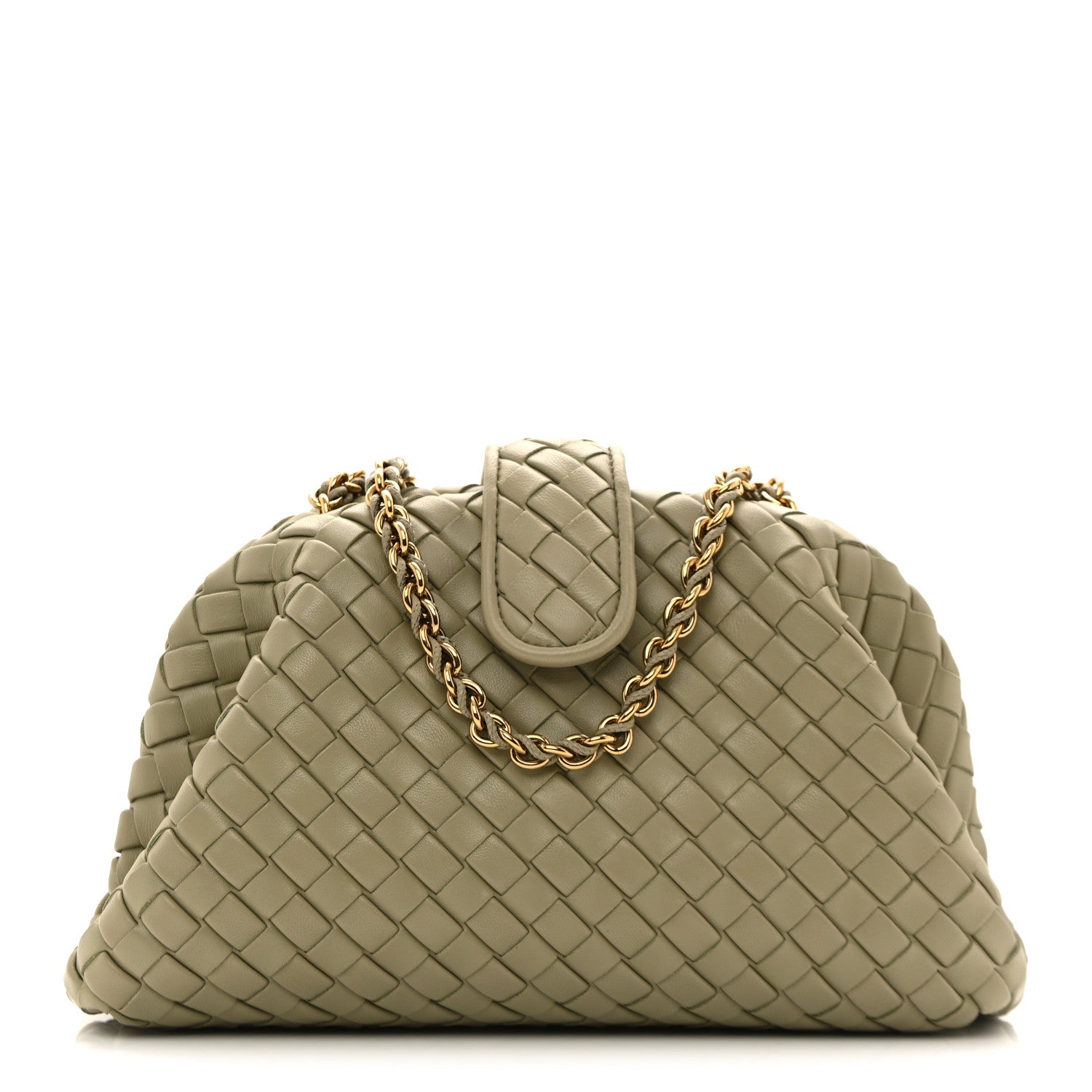 Bottega Veneta Nappa Intrecciato Small The Lauren 1980 Clutch With Chain Travertine 1 of 11