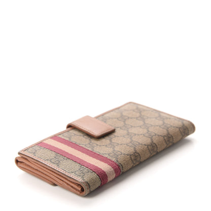 Gucci GG Supreme Monogram Web Continental Wallet Pink 4 of 11