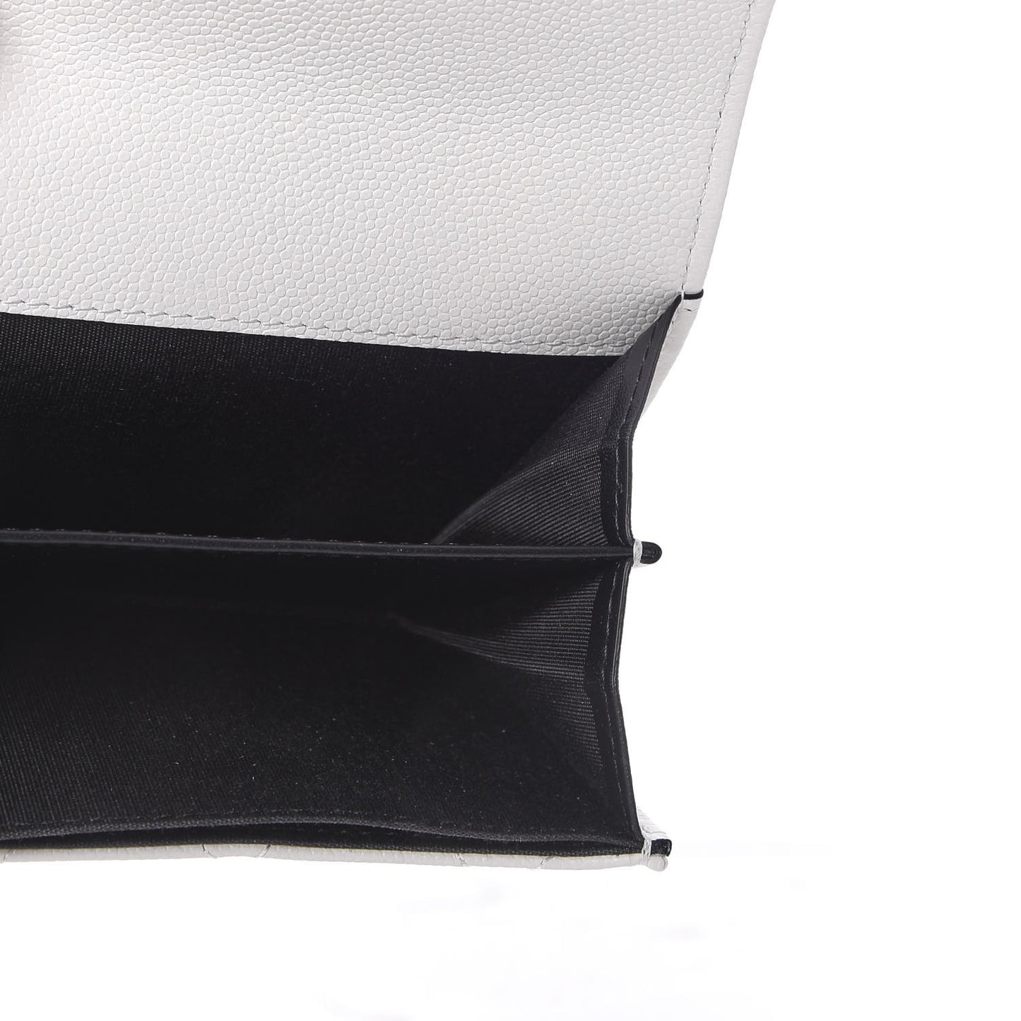 Caviar Quilted My Everything Flap Card Holder Wallet White Black
