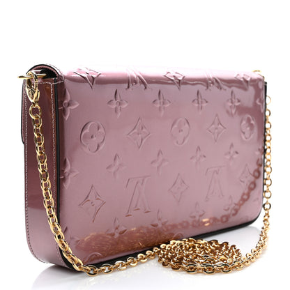 Louis Vuitton Vernis Pochette Felicie Chain Wallet Metallic Pale Pink 4 of 10