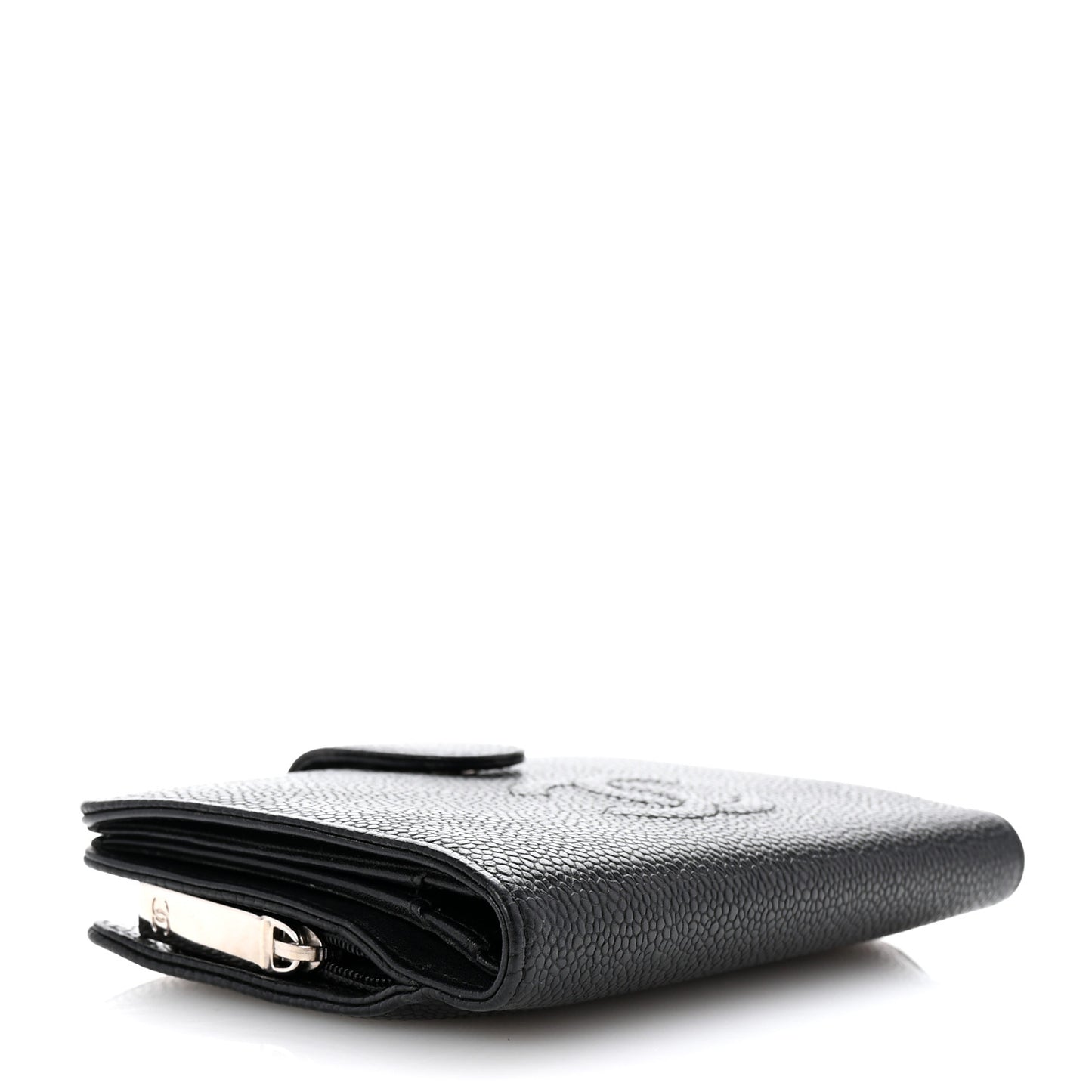 Caviar Timeless CC Zipped Pocket Wallet Black