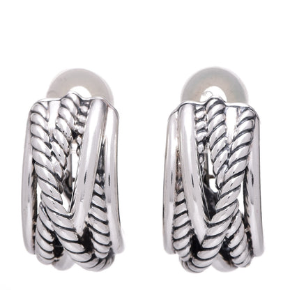 David Yurman Sterling Silver Crossover Shrimp Earrings 1 of 4
