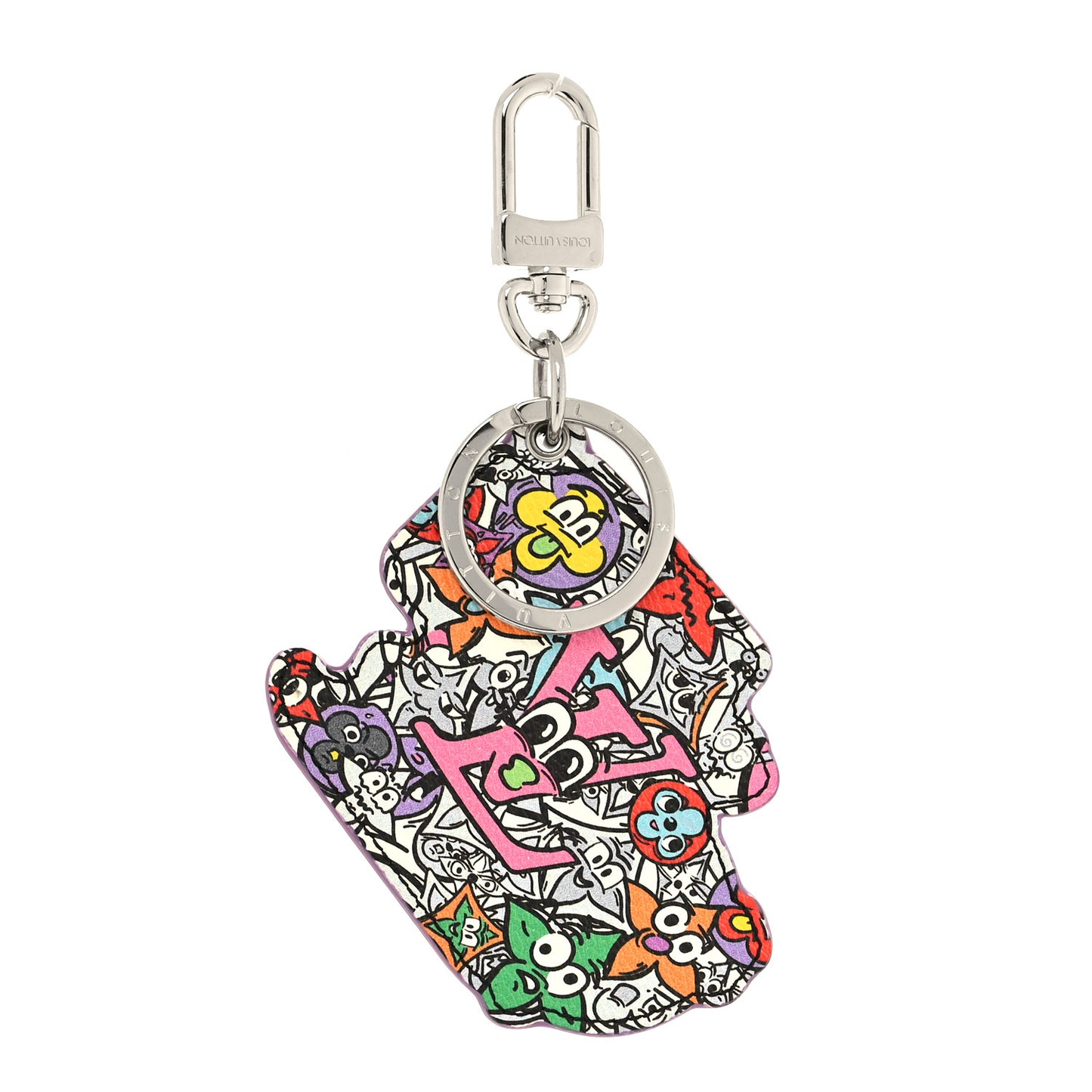 Monogram Comics Bag Charm Key Holder Multicolor