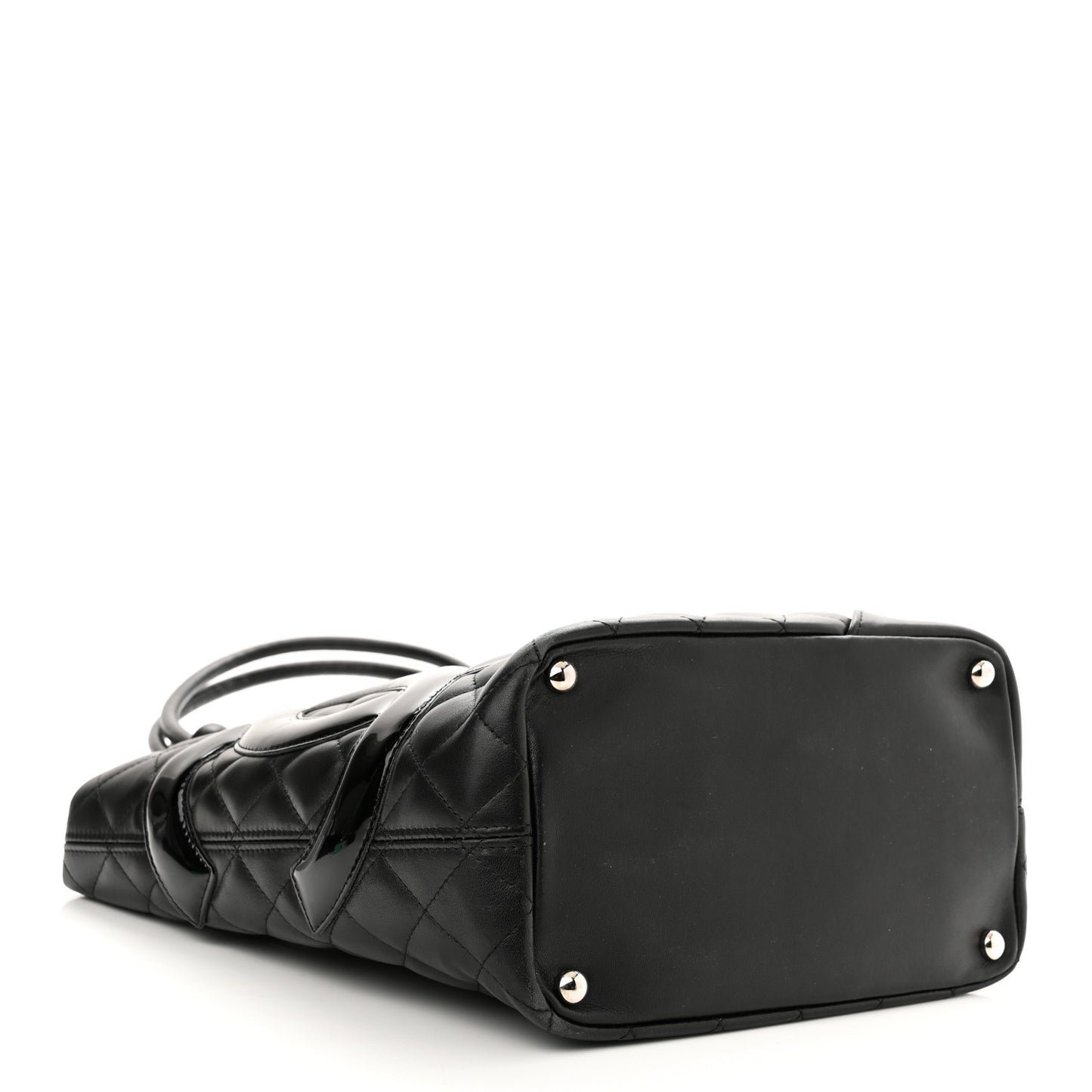 Calfskin Quilted Medium Cambon Tote Black