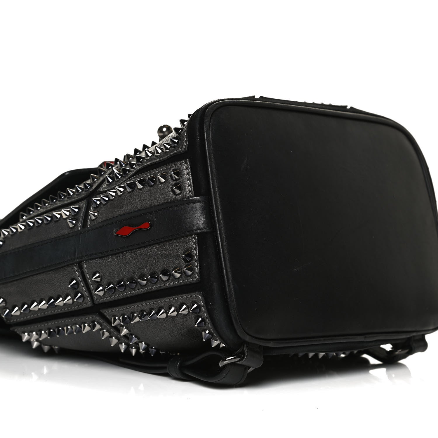 Christian Louboutin Metallic Sheepskin Spikes Lucky L Convertible Backpack Black 8 of 18