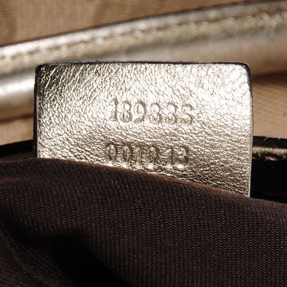 Gucci Monogram D Gold Large Shoulder Bag Metallic Gold 7 of 7