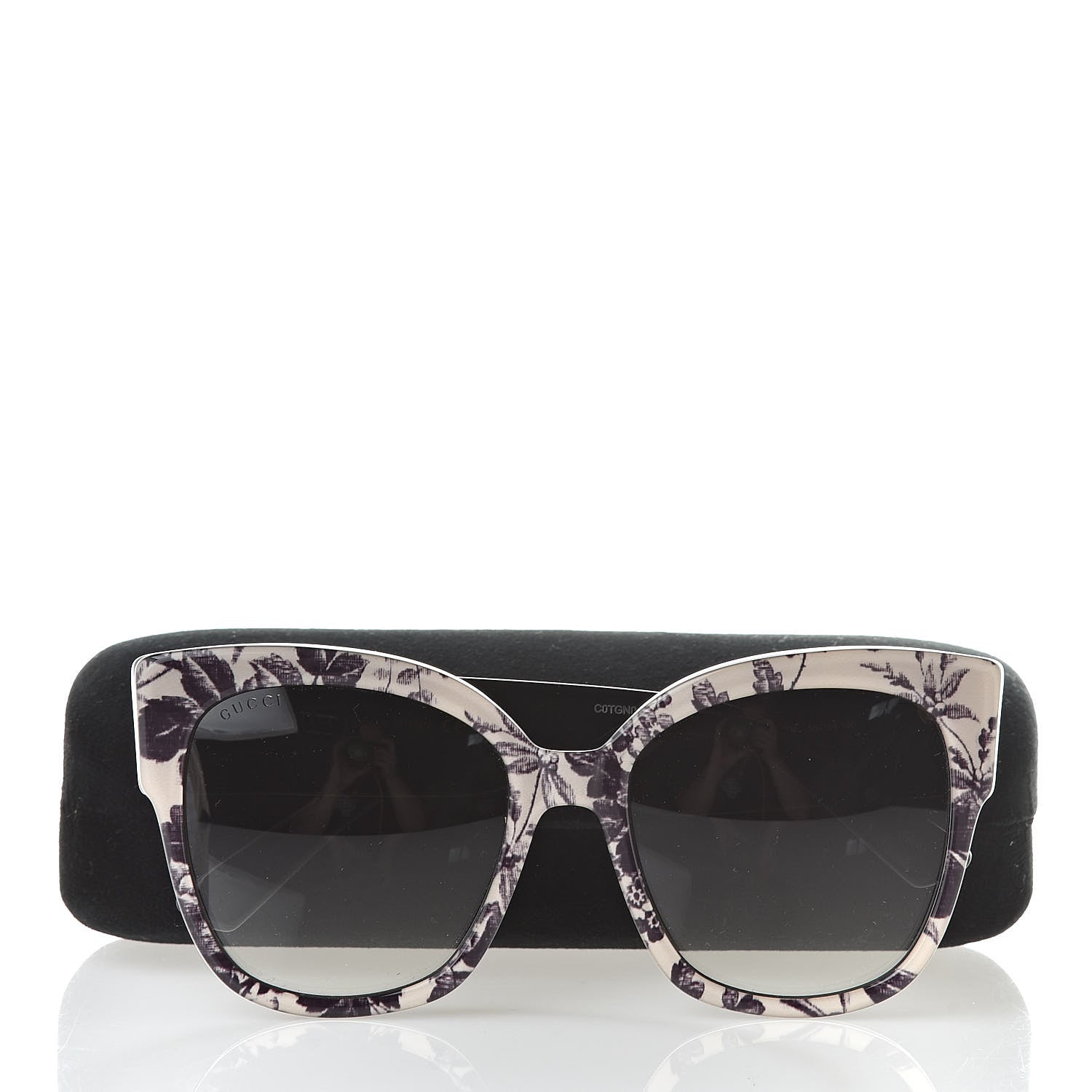 Gucci Acetate Herbarium Print Square Frame Sunglasses GG0059S White 8 of 8