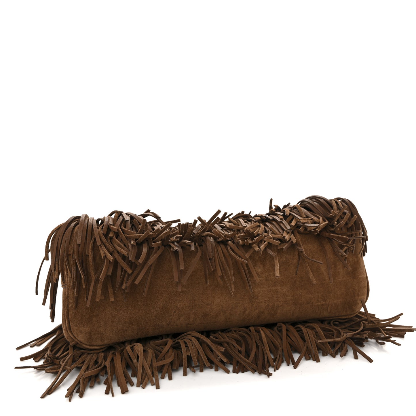 Suede Fringe Galleria Medium Double Zip Tote Cocoa Brown