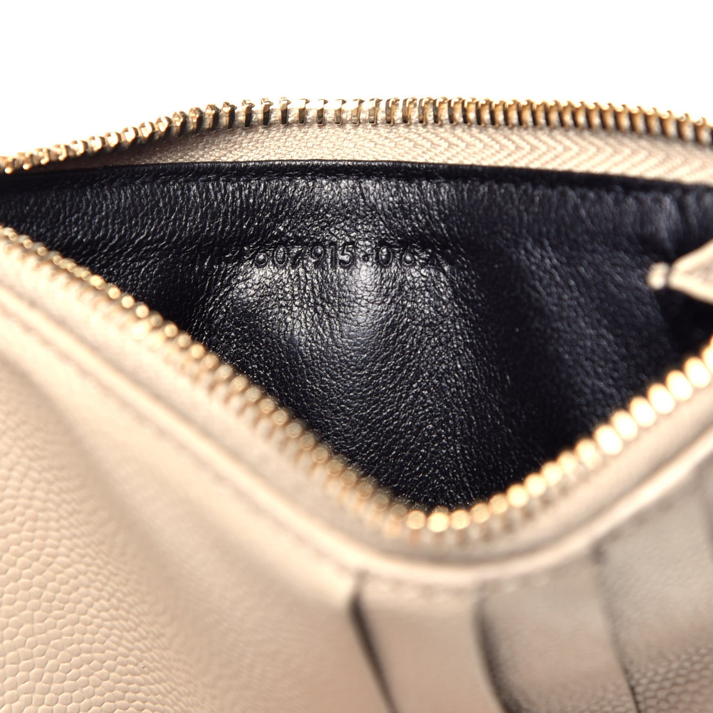 Grain De Poudre Matelasse Chevron Monogram Fragments Zippered Card Case Sea Salt