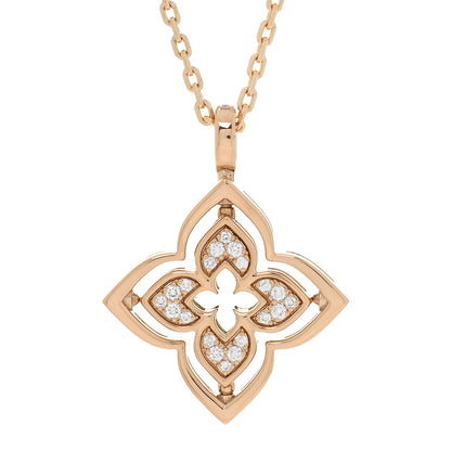 Roberto Coin 18K Rose Gold Diamond Chrysoprase Small Venetian Princess Pirouette Pave Pendant Necklace 4 of 5