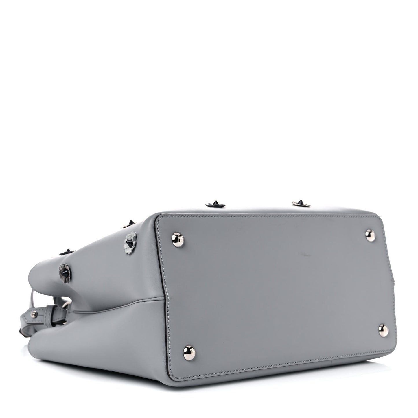 Vitello Elite Flower Studded Petite 2Jours Tote Grey