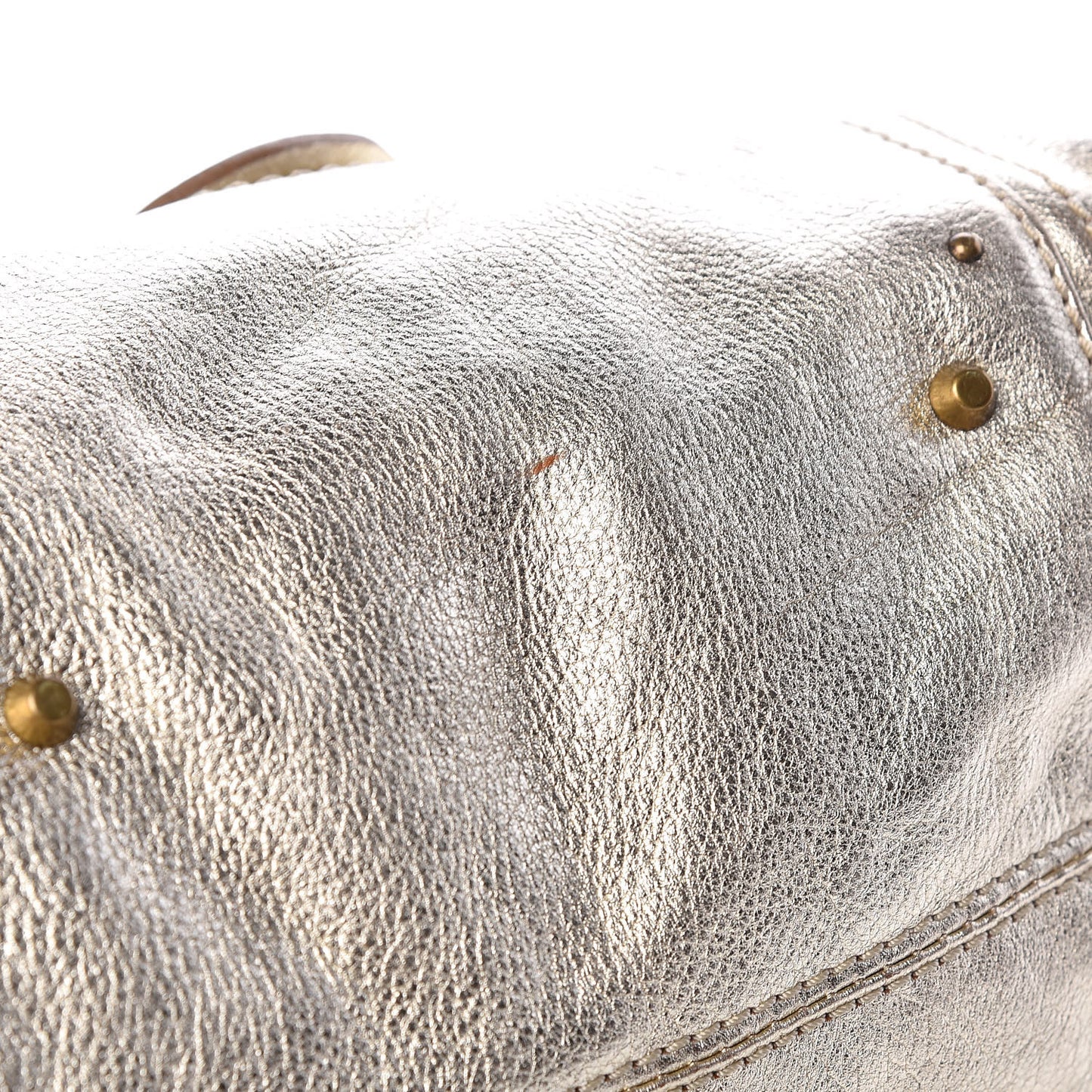 Metallic Calfskin Paddington Satchel Gold