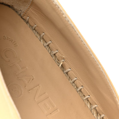Chanel Lambskin CC Espadrilles 39 Beige Black 10 of 11