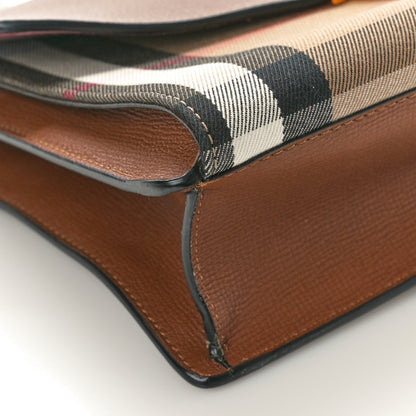 Burberry Derby Calfskin House Check Small Macken Crossbody Bag Tan 10 of 11