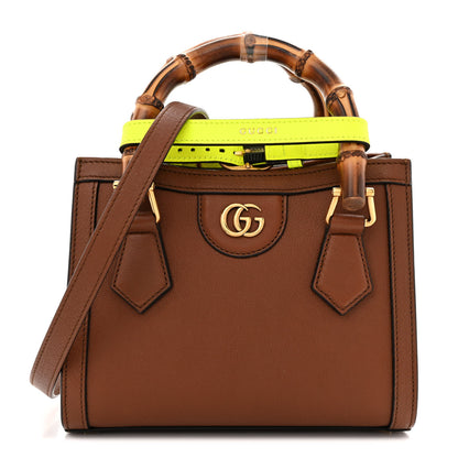 Gucci Wonka Grain Calfskin Mini Diana Tote Bag Cuir Yellow Fluo 1 of 15