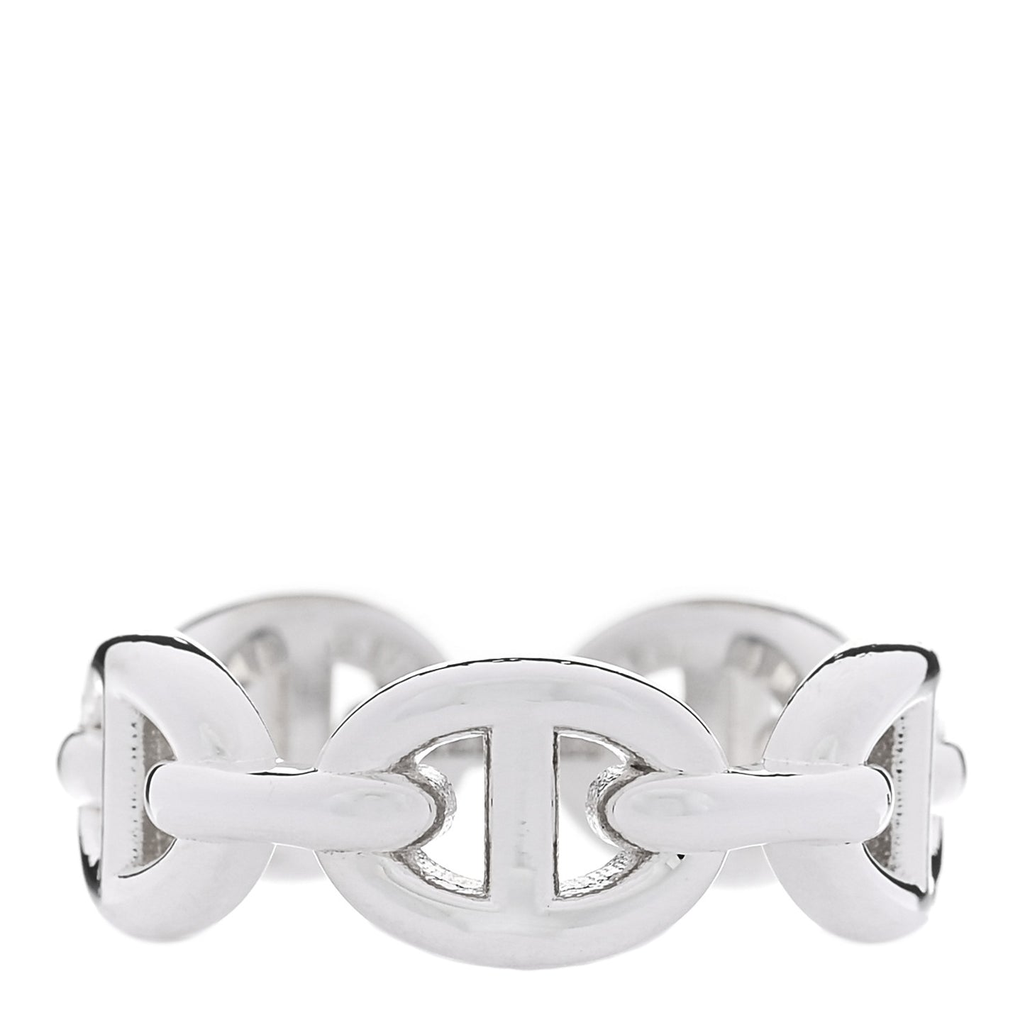 Sterling Silver PM Chaine d'Ancre Enchainee Band Ring  50 5.25