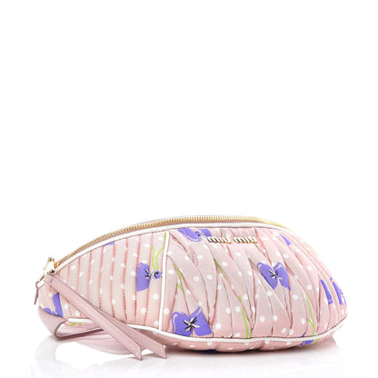 Miu Miu Faille Matelasse Flower Print Belt Bag Cipria Viola 4 of 7