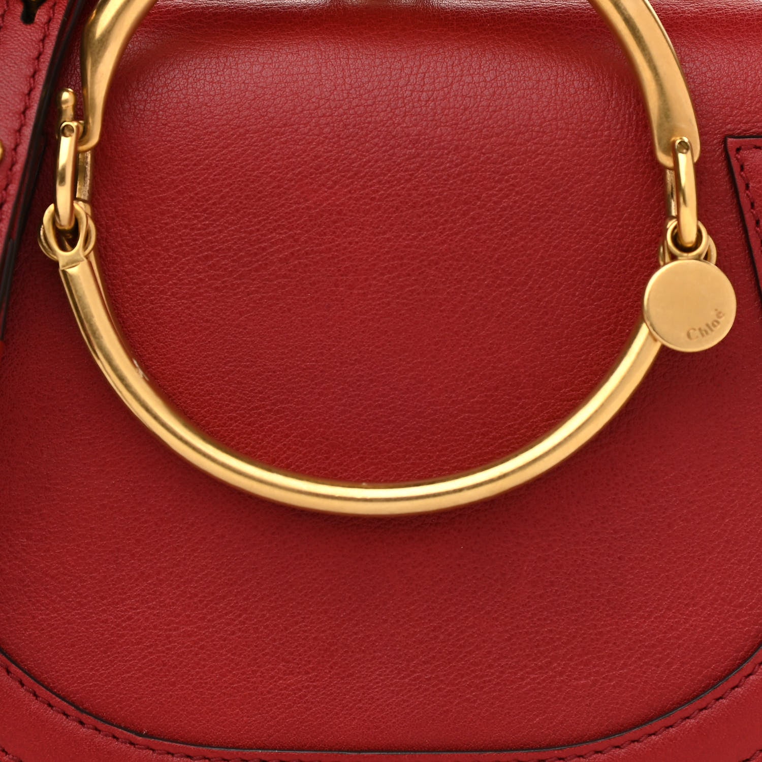 Chloe Calfskin Suede Small Nile Bracelet Bag Intense Red 9 of 11