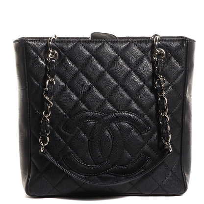Chanel Caviar Quilted Petit Shopping Tote PST Black 1 of 9