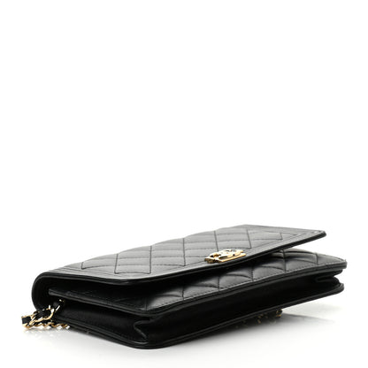 Chanel Lambskin Quilted Boy Wallet On Chain WOC Black 4 of 11