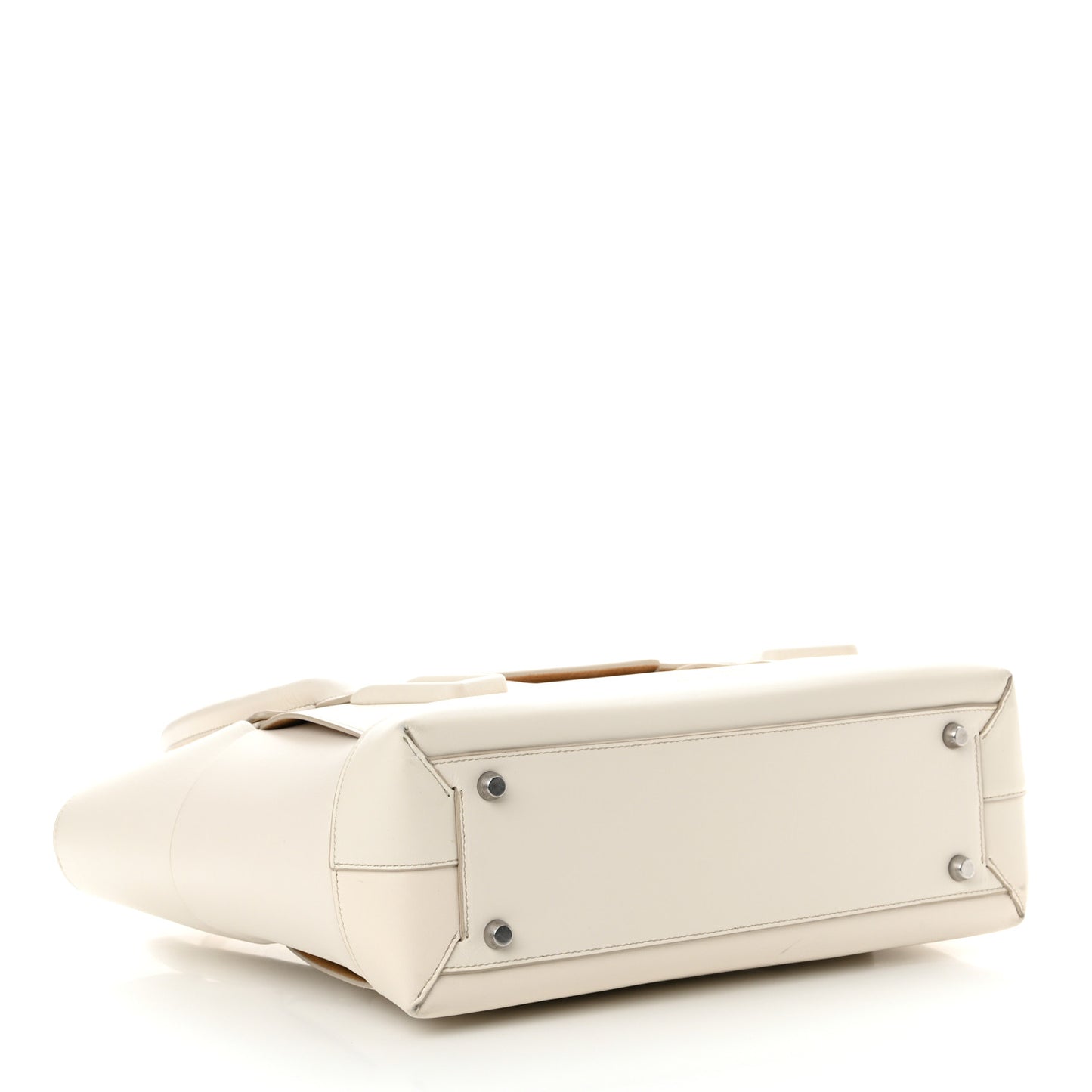 Calfskin Maxi Intrecciato Medium Arco White