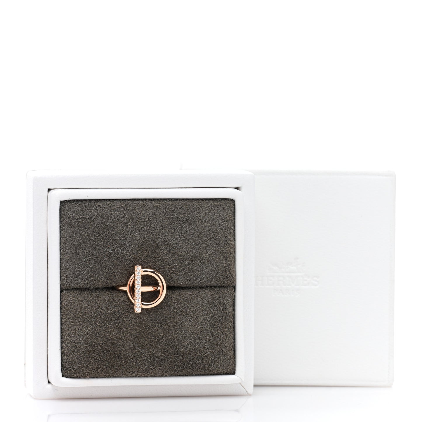 18K Rose Gold Diamond PM Echappee Ring 50 5.25