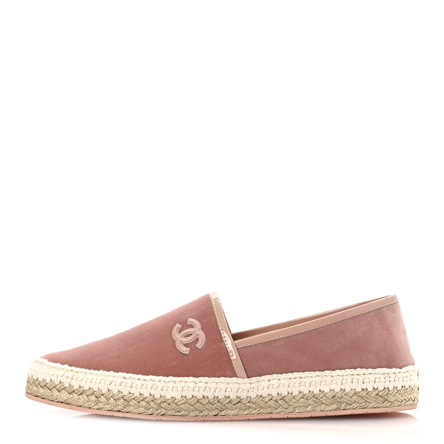 Velvet Patent CC Espadrilles 40 Pink