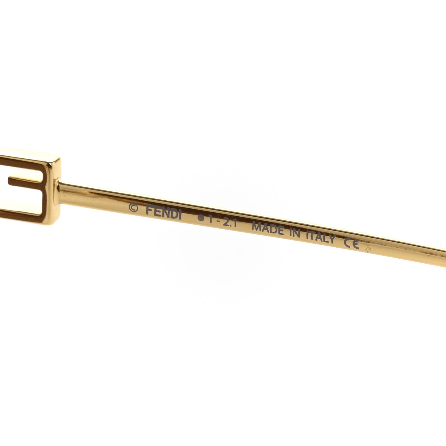 Metal Baguette Square Sunglasses FE40013U Gold Brown