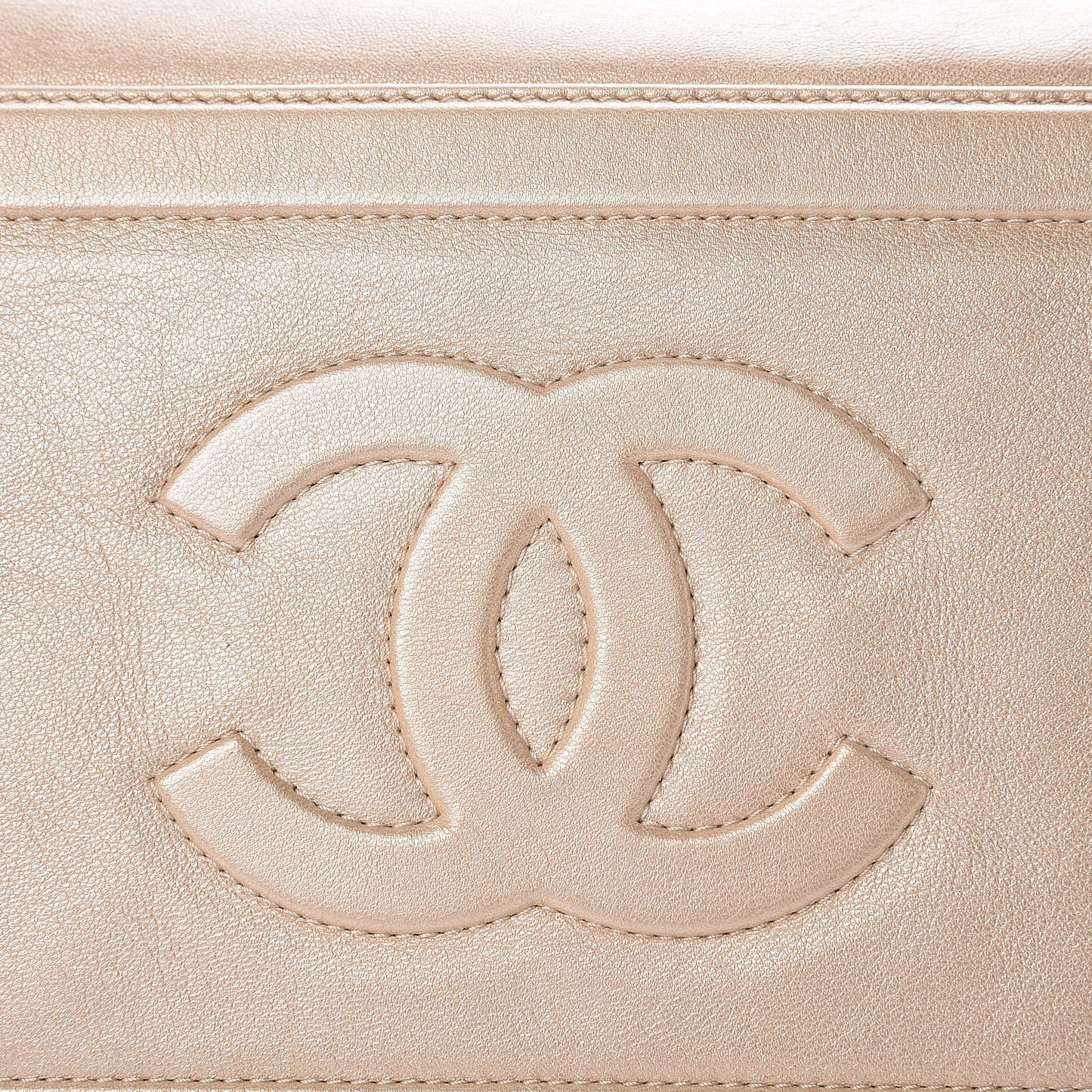 Metallic Lambskin Small Coco Cocoon Reversible Tote Light Gold