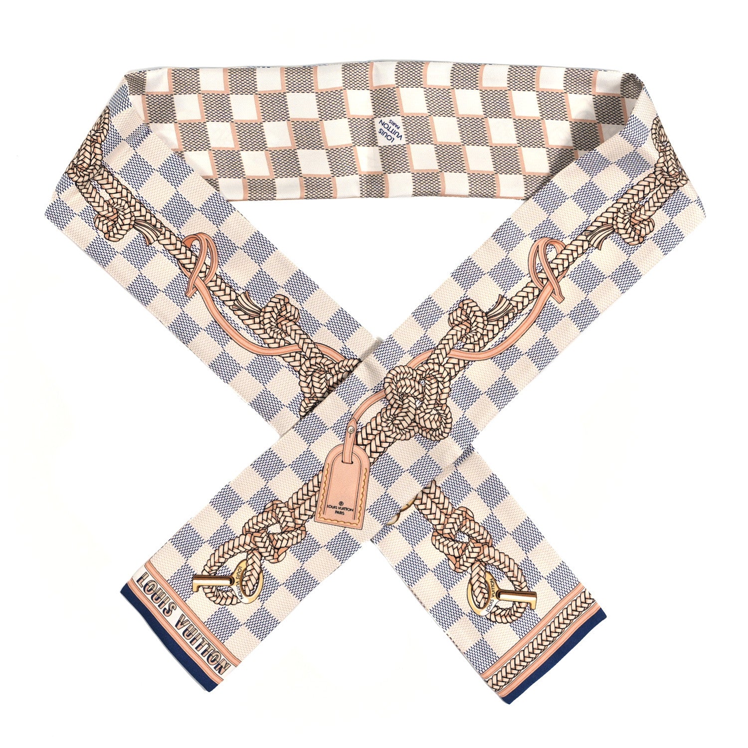 Louis Vuitton Silk Damier Azur Infinity Bandeau Azure Blue 1 of 4