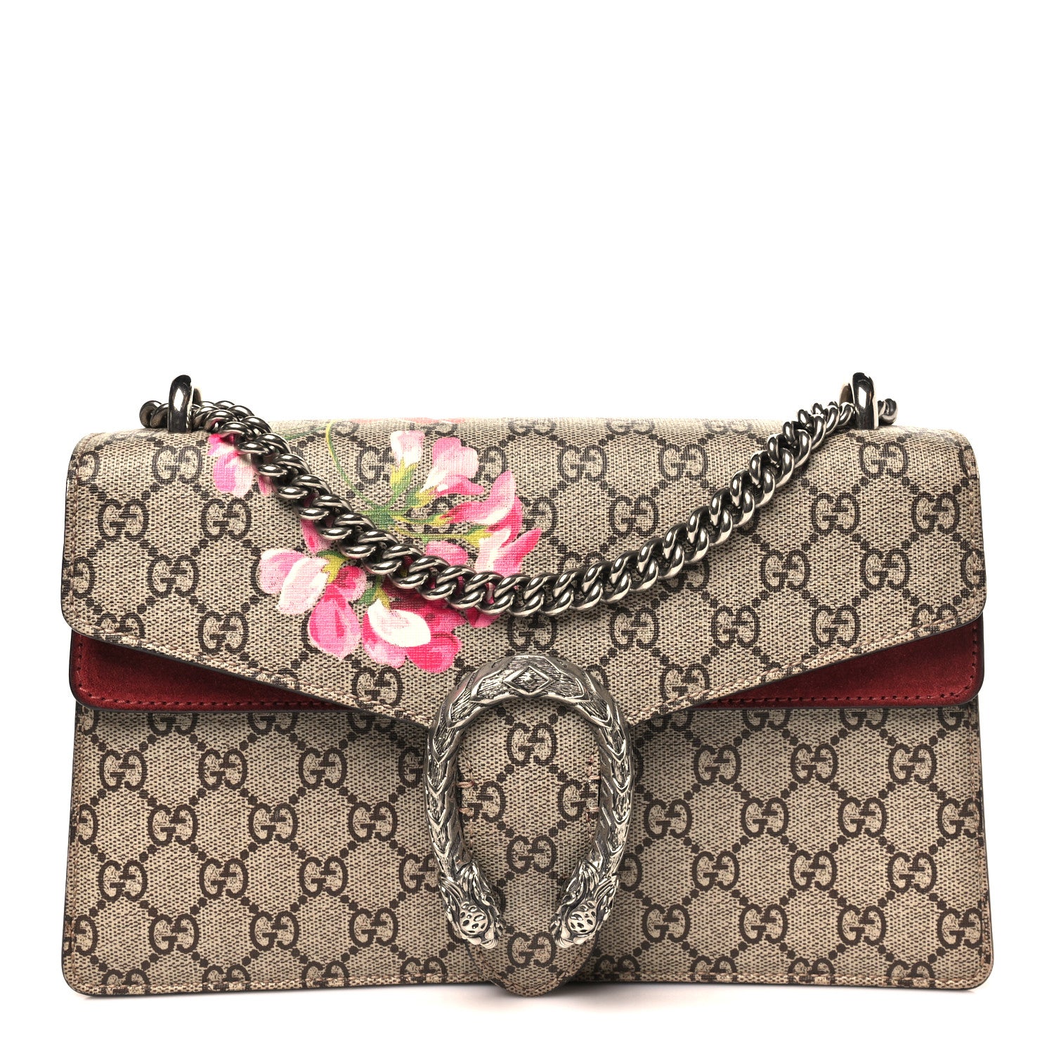 Gucci GG Supreme Monogram Blooms Small Dionysus Shoulder Bag Beige Multicolor Dry Rose 1 of 11