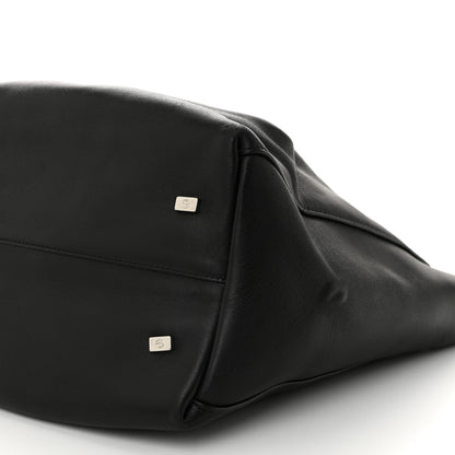 The Row Calfskin Pleated Peggy Tote Black 9 of 11